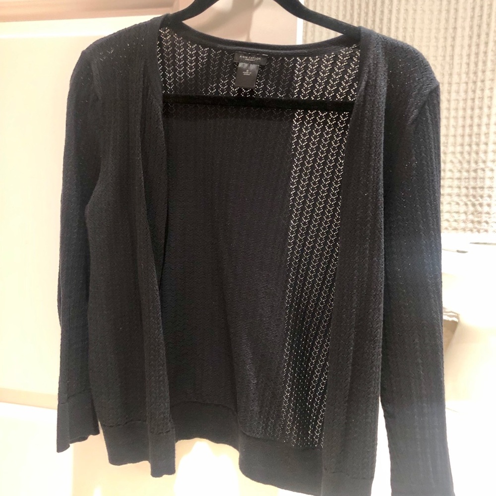 Ann Taylor Perforated Black Sweater